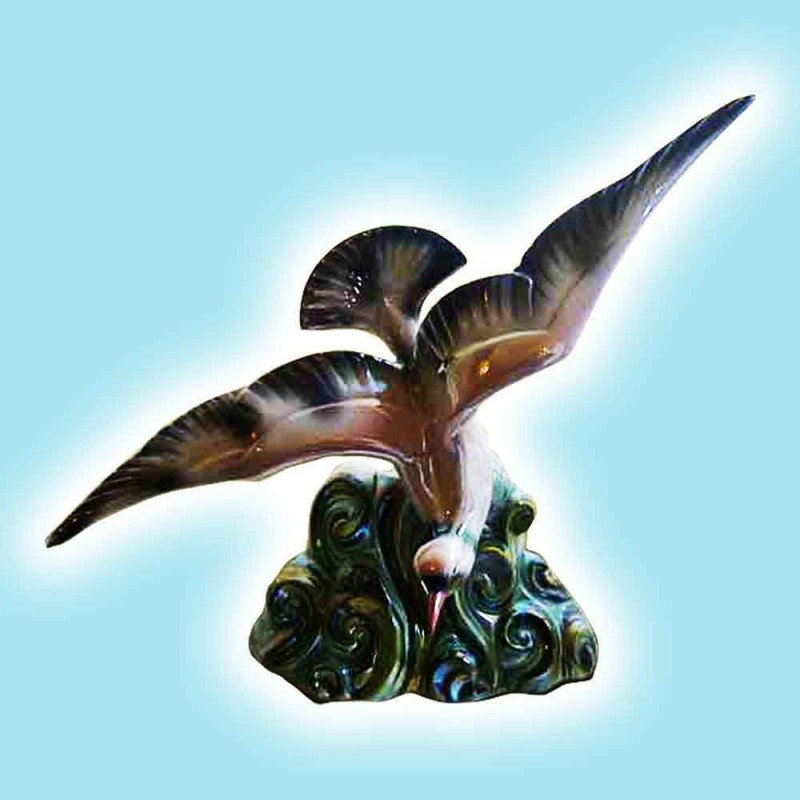 Porcelain-faience H. Beattie-pigeon fine polychrome earthenware Porcelain-faience H. Beattie-pigeon fine polychrome earthenware