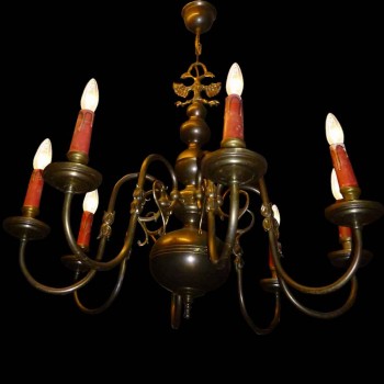 Dutch chandelier in bronze XIX century