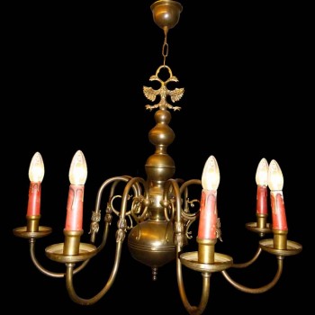 Dutch chandelier in bronze XIX century