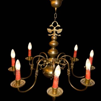 Dutch chandelier in bronze XIX century