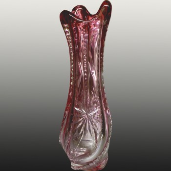 Vaso di cristallo vintage Val Saint Lambert René Delvenne circa 1960