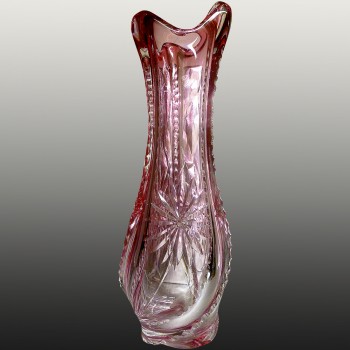 Vaso di cristallo vintage Val Saint Lambert René Delvenne circa 1960