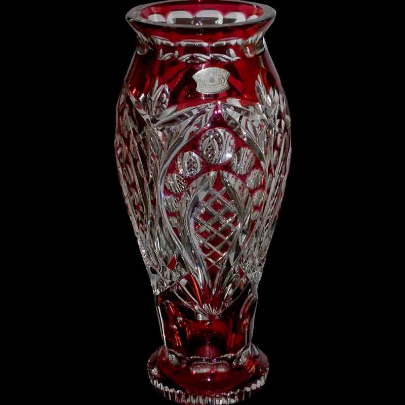 Art Deco red Val Saint Lambert crystal vase Art Deco red Val Saint Lambert crystal vase