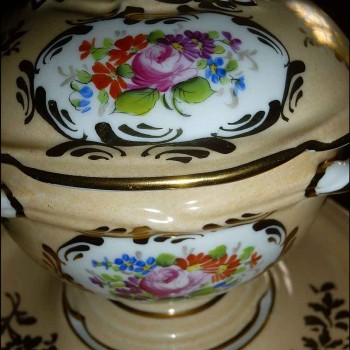 broth mug bouillon covered porcelain Paris
