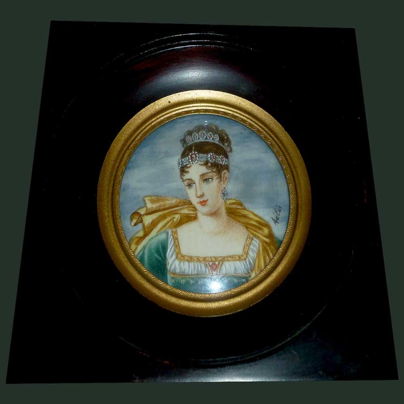 Miniature of Pauline Bonaparte Signed Miniature of Pauline Bonaparte Signed