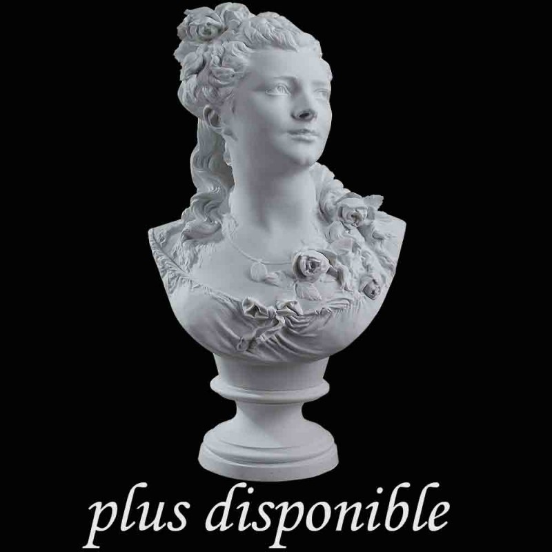 Buste en biscuit Flore Carrier Belleuse XIX siècle Buste en biscuit Flore Carrier Belleuse XIX siècle