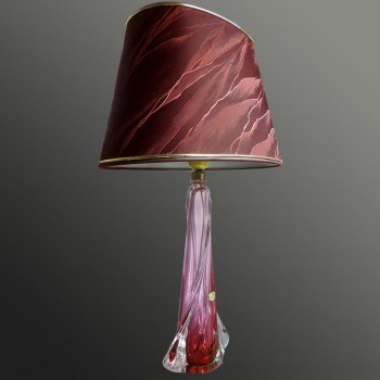 Vintage Table Lamp In Crystal Val Saint, Vintage Table Lamp With Crystals