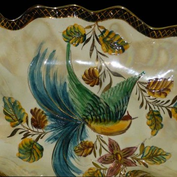 cup, center table enamelled painted (Belgium) Art Deco, signed, Stamped