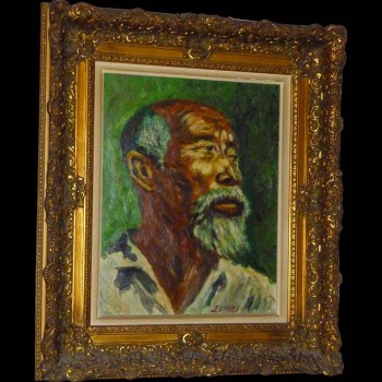 Óleo sobre lienzo, pintura, retrato orientalista del siglo XX
