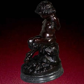 Grande statua bronzea di bacco del XIX secolo