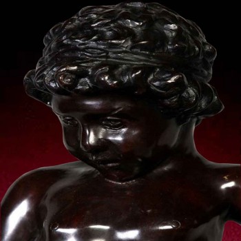Gran bacchus estatua de bronce del siglo XIX