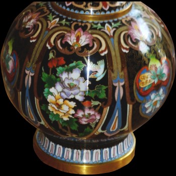 Chinese vase cloisonne enamels ovoid