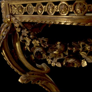 Vergoldete Holzkonsole geschnitzt Louis XVI