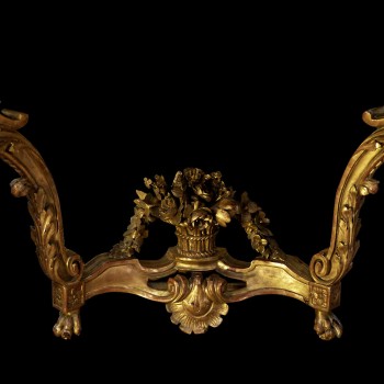 Consola de madera     dorada tallada Louis XVI