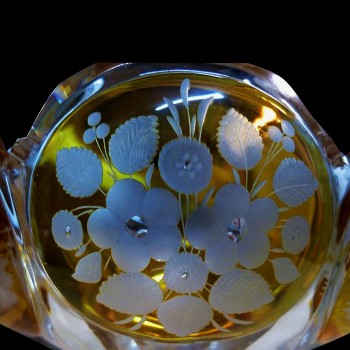 19th century amber    Bohemian crystal cup