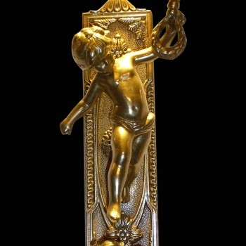 Par de apliques de bronce dorado siglo 19