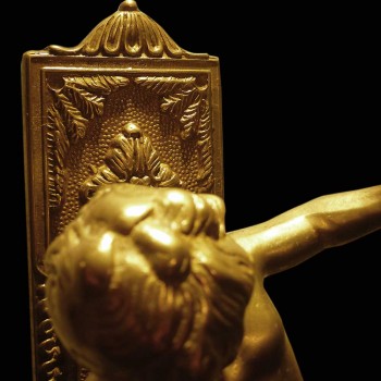 Par de apliques de bronce dorado siglo 19