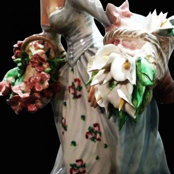 Italienische Porzellan-Figur Sign Carlo Mollica
