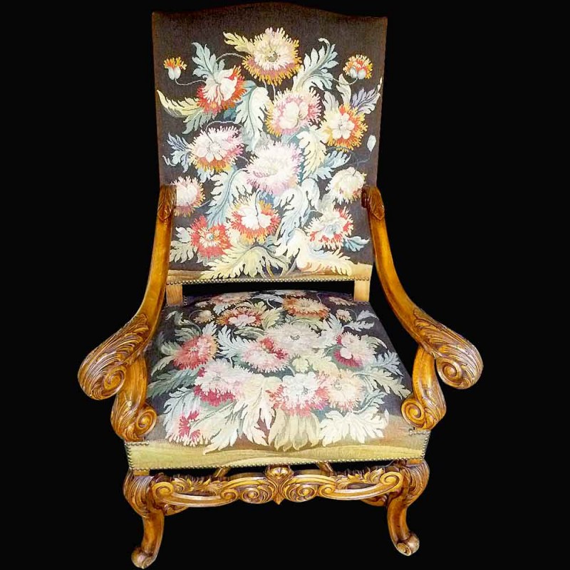 Chair style Regency 19 th century flat back