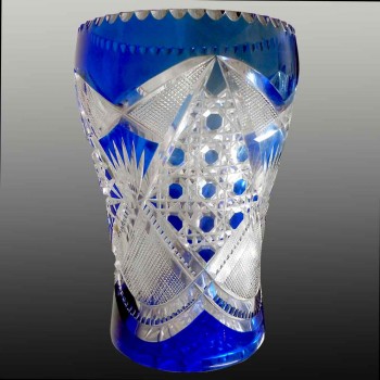 Vaso di cristallo Val Saint Lambert che sciacqua l'uva creazione Léon Ledru 1908