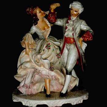 Porcellana capodimonte italiano (egli minuetto) del XIX secolo
