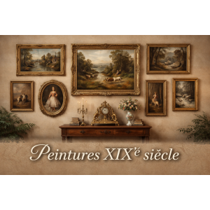 Pinturas del siglo XIX – Pinturas antiguas, óleos auténticos sobre lienzo