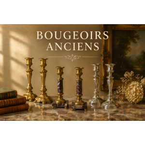 Candelabros antiguos de bronce, mármol y plata – Lámparas de colección