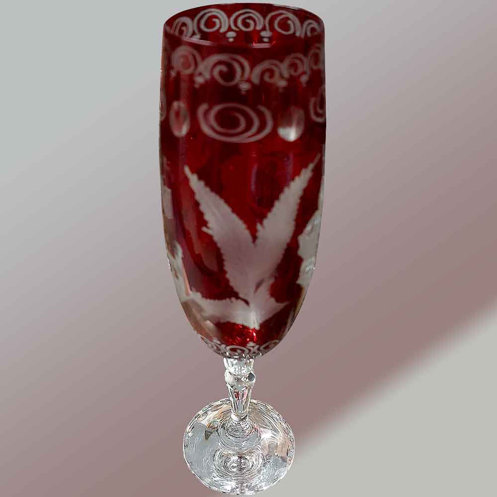 Set of six late 19th century Bohemian crystal glasses