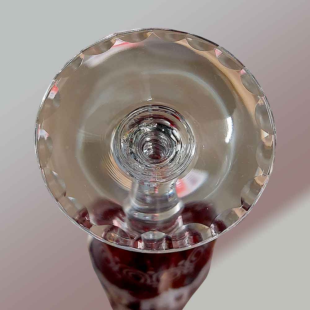 Set van zes eind 19e eeuwse Boheemse kristallen glazen