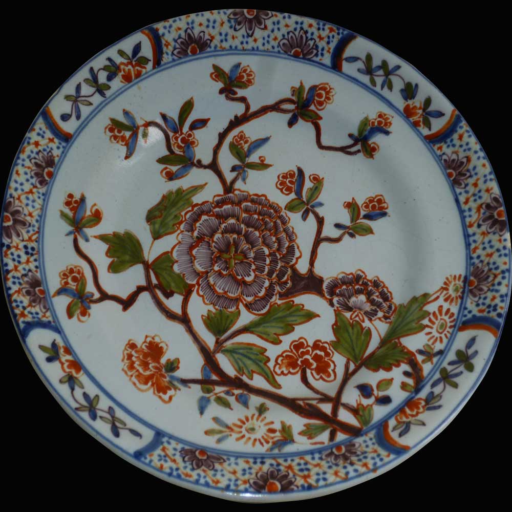 Assiette en faience de Delft 18 eme siecle 1710