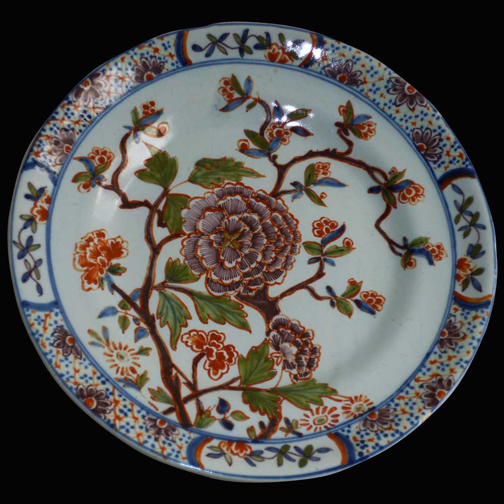 Assiette en faience de Delft 18 eme siecle 1710