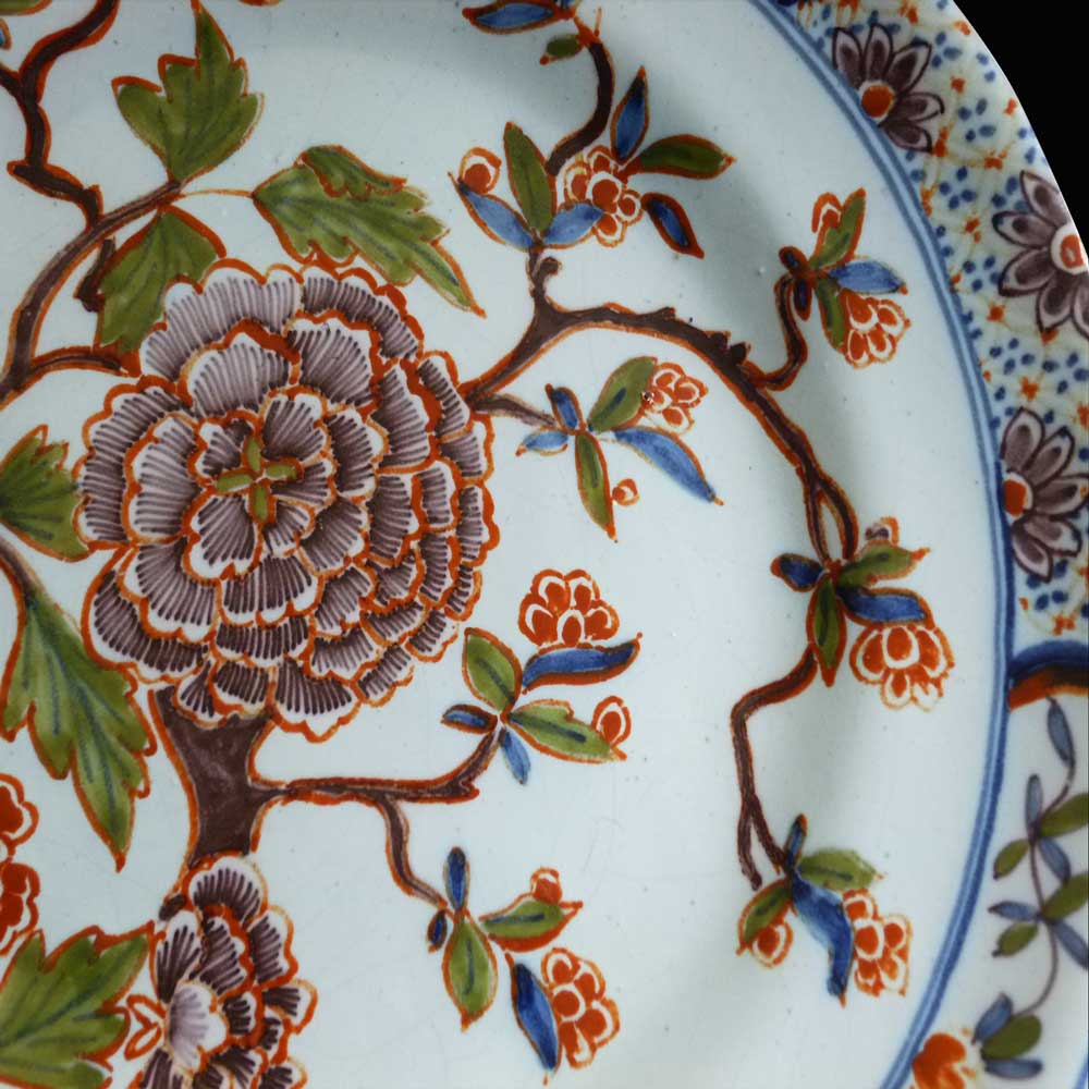 Assiette en faience de Delft 18 eme siecle 1710