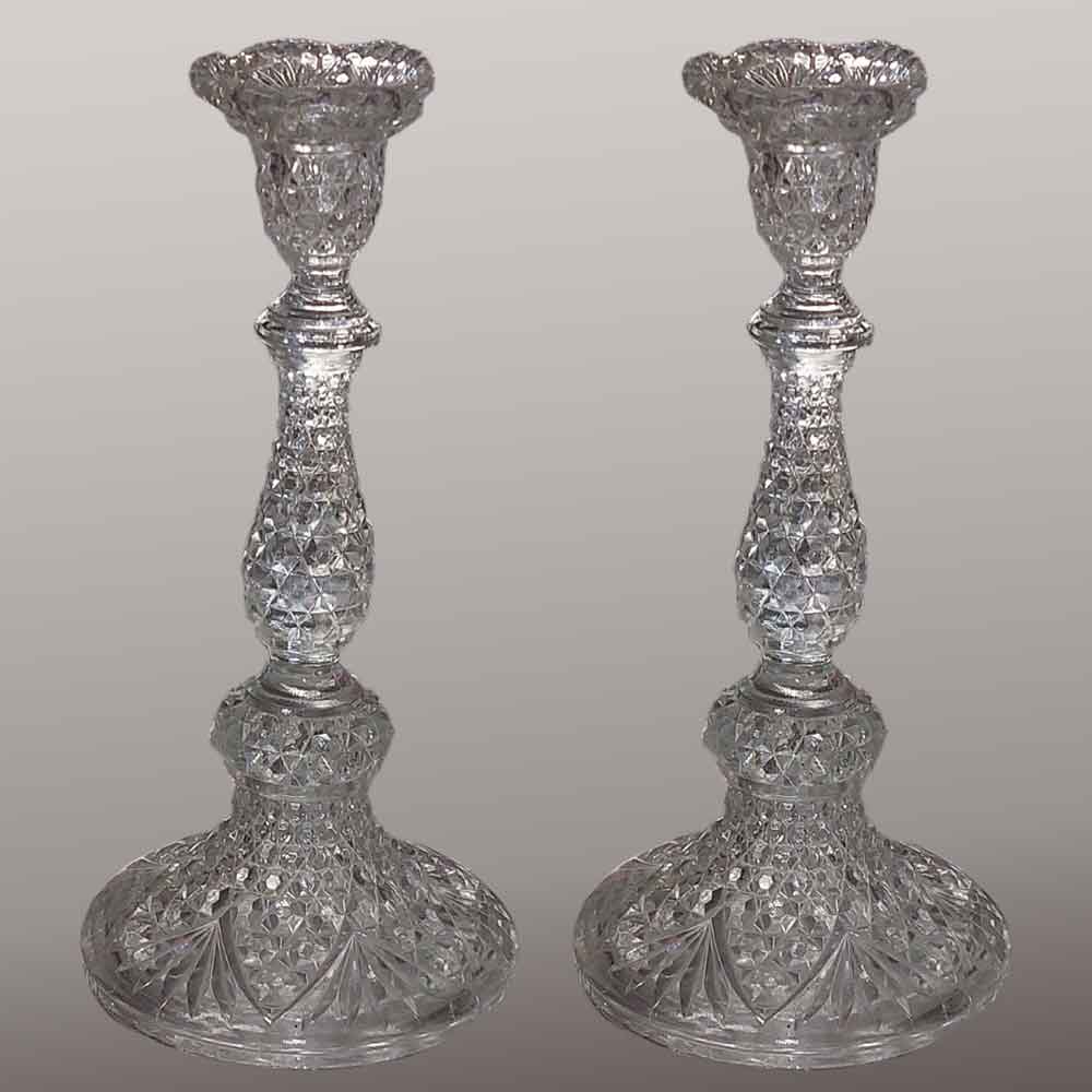 Pair of Scailmont crystal candlesticks 1920 th.