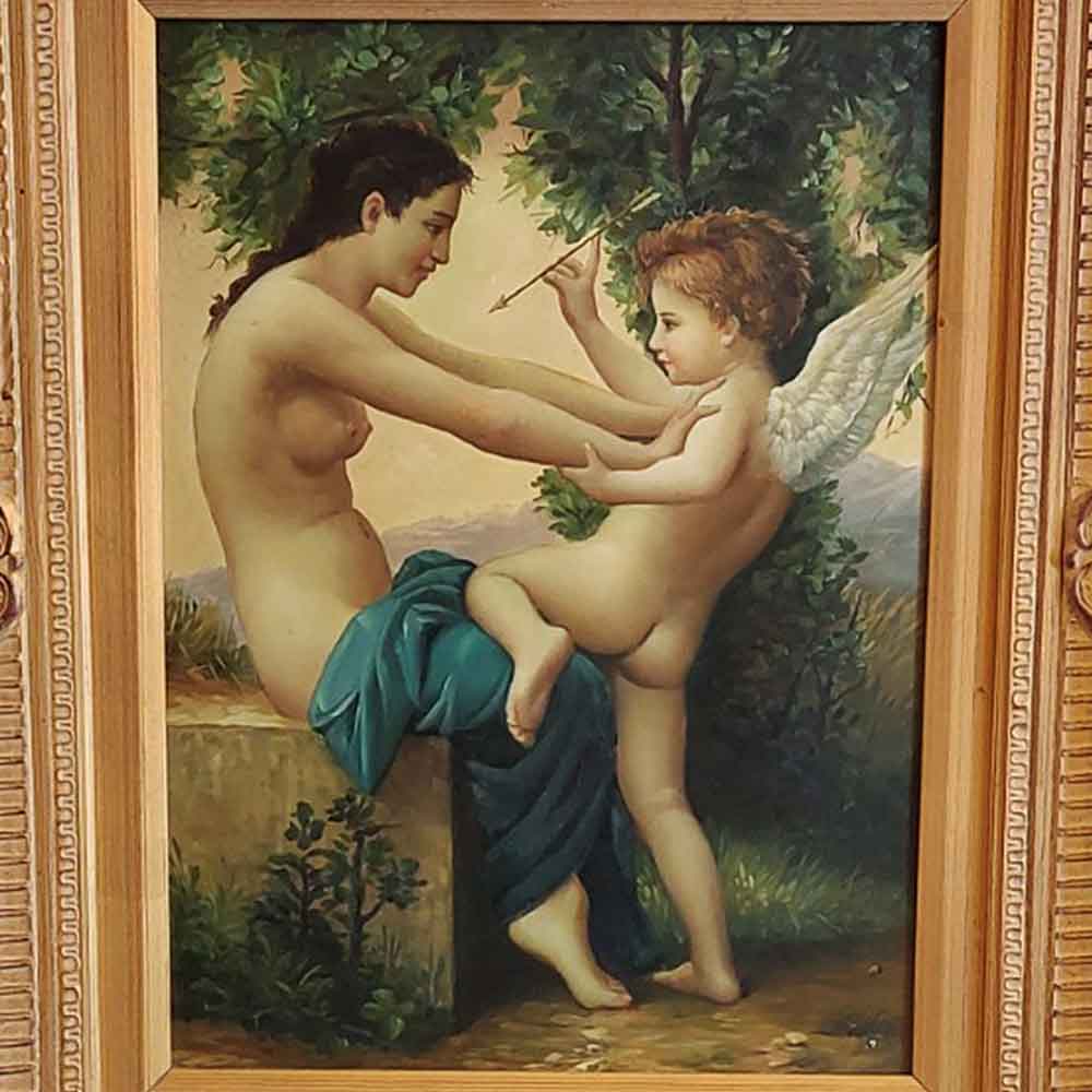Schilderij met afbeelding van Venus en Cupido "Mythologie"
