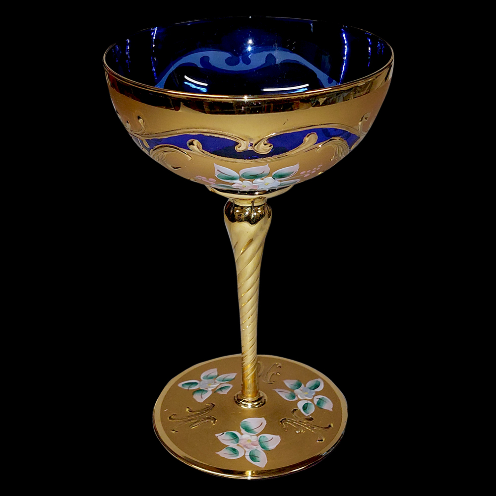 TRE FUACHI champagne glass, vintage collector's item, circa 1950