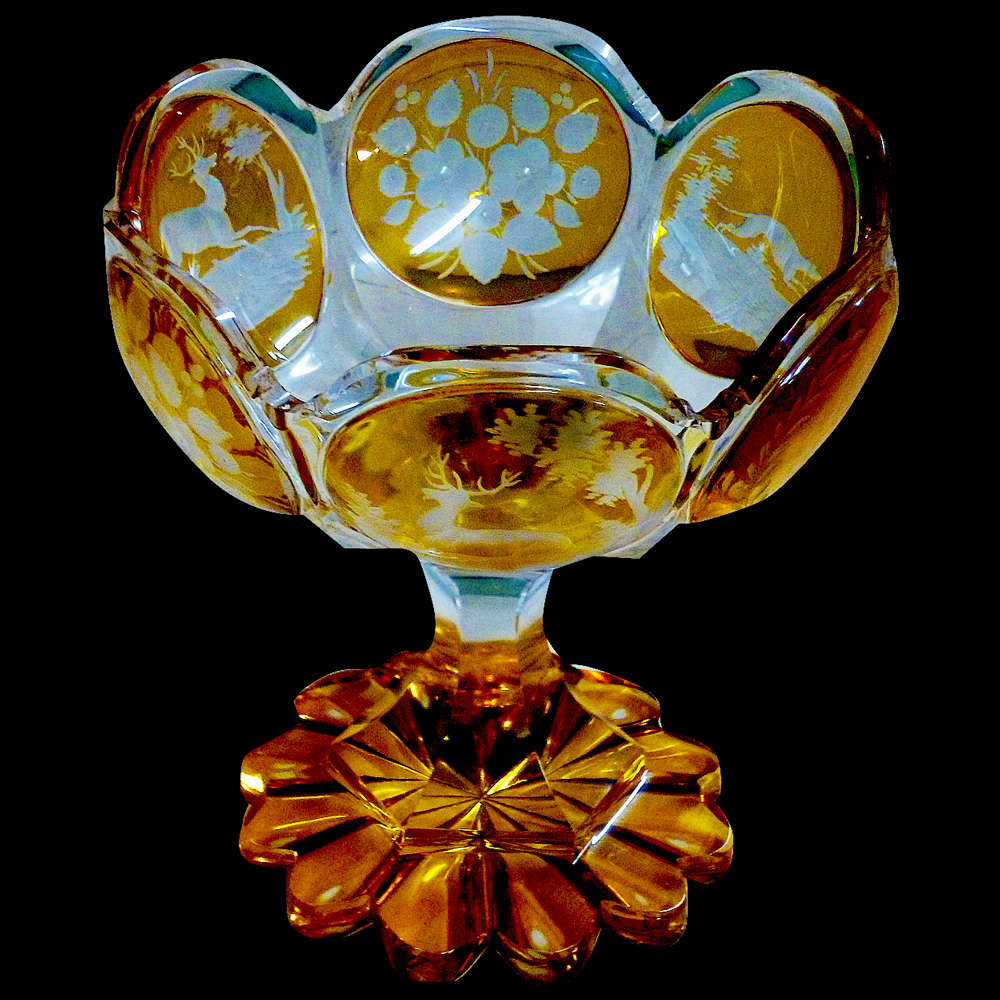 Cup in amber Bohemian crystal XIX century