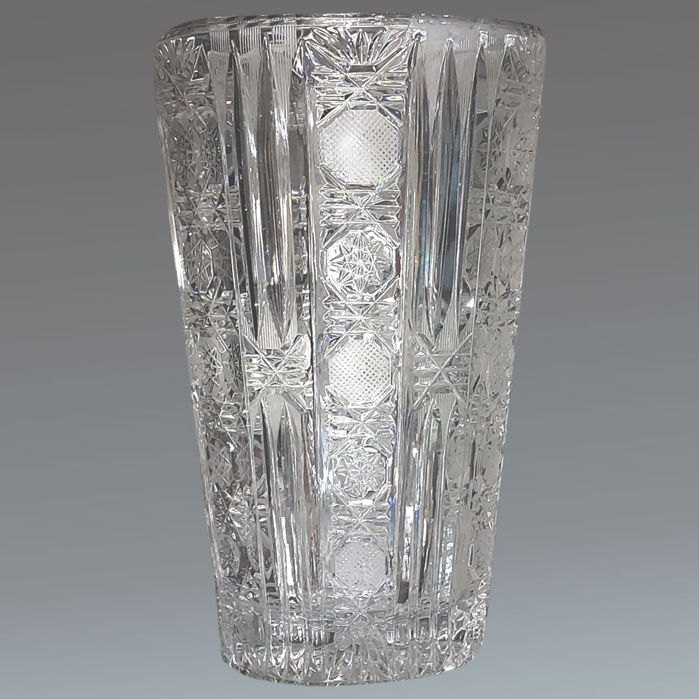 Vaso in cristallo trasparente della Val Saint Lambert Art Déco