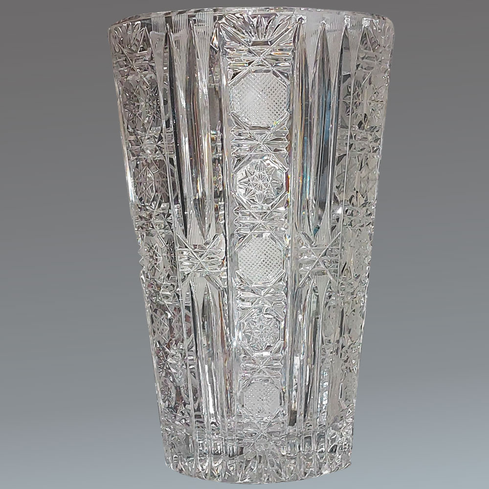 Vaso in cristallo trasparente della Val Saint Lambert Art Déco
