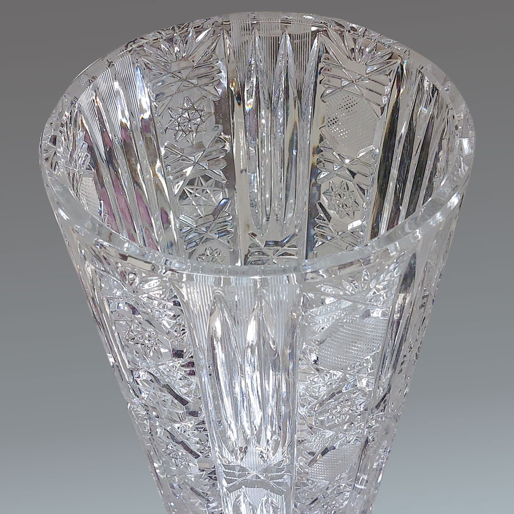 Val Saint Lambert Art Deco clear crystal vase