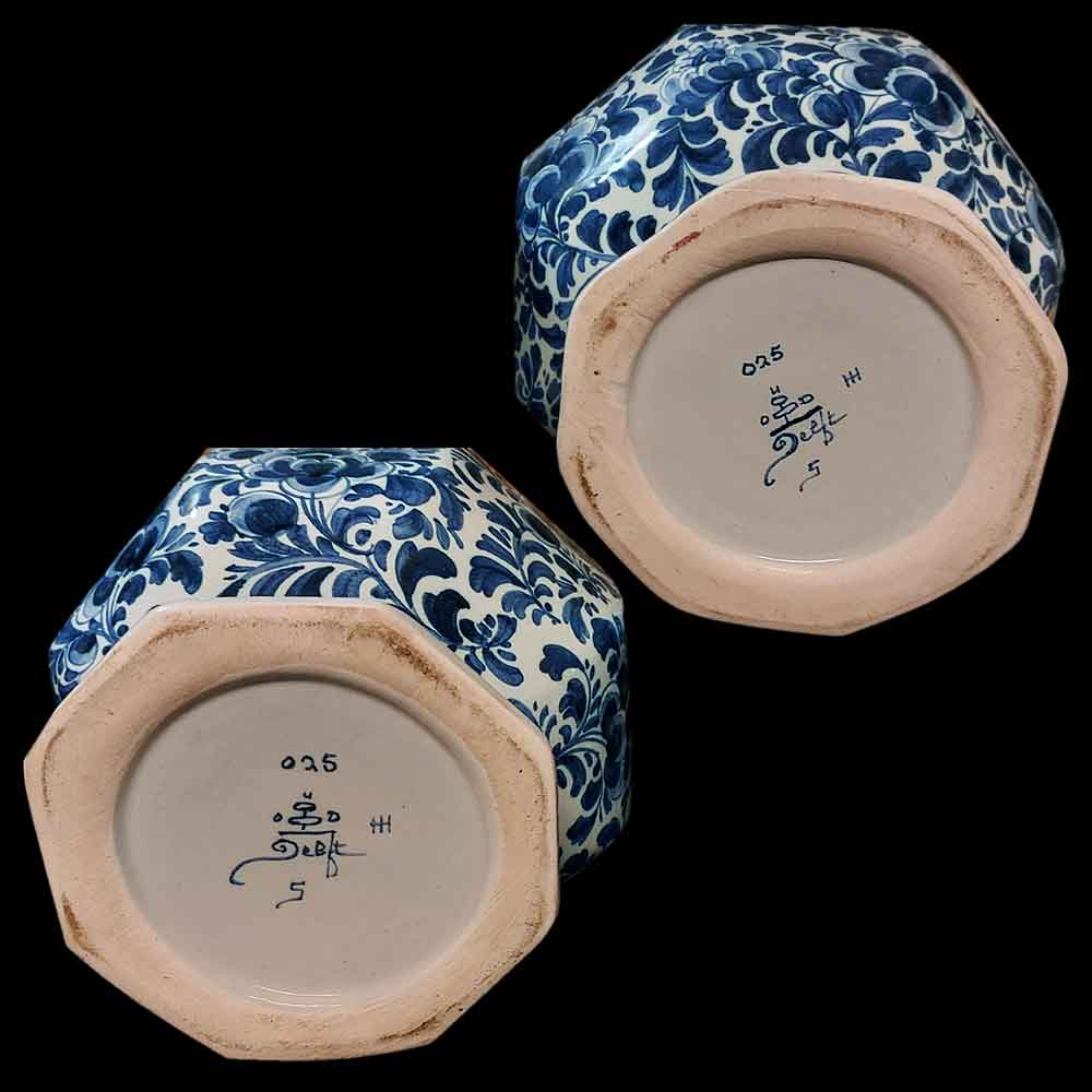 Pair of vintage Royal Delft double gourd vases 1950-1960