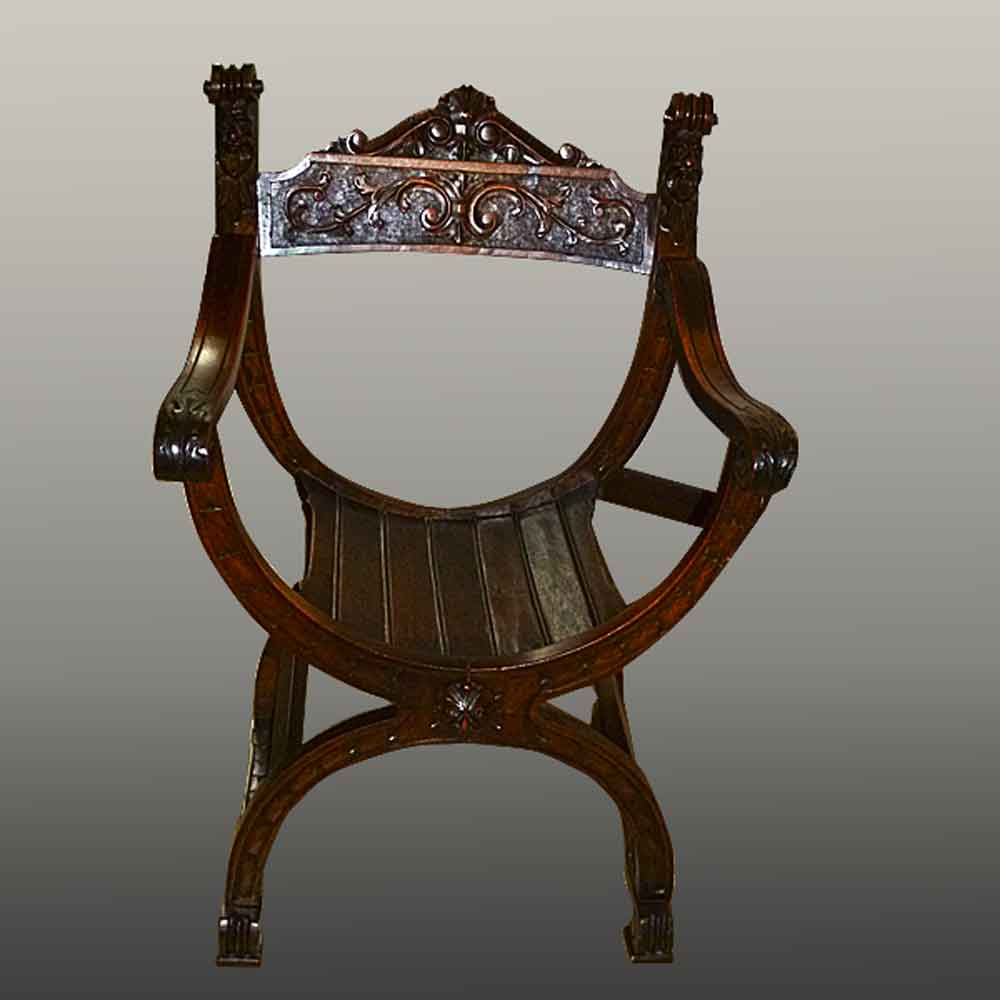Chair Dagobert XIX Walnut carved
