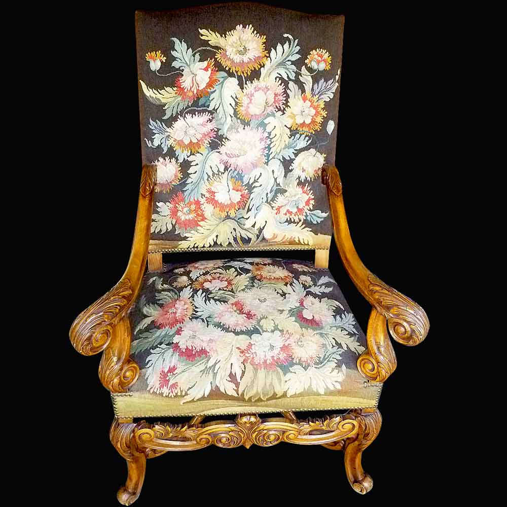 Fauteuil de style regence 19 eme siecle dos plat