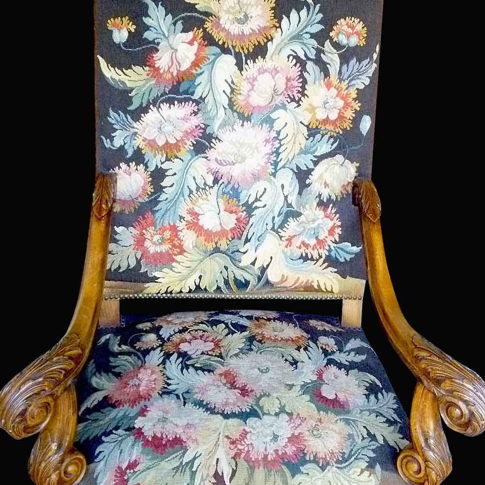 Fauteuil de style regence 19 eme siecle dos plat