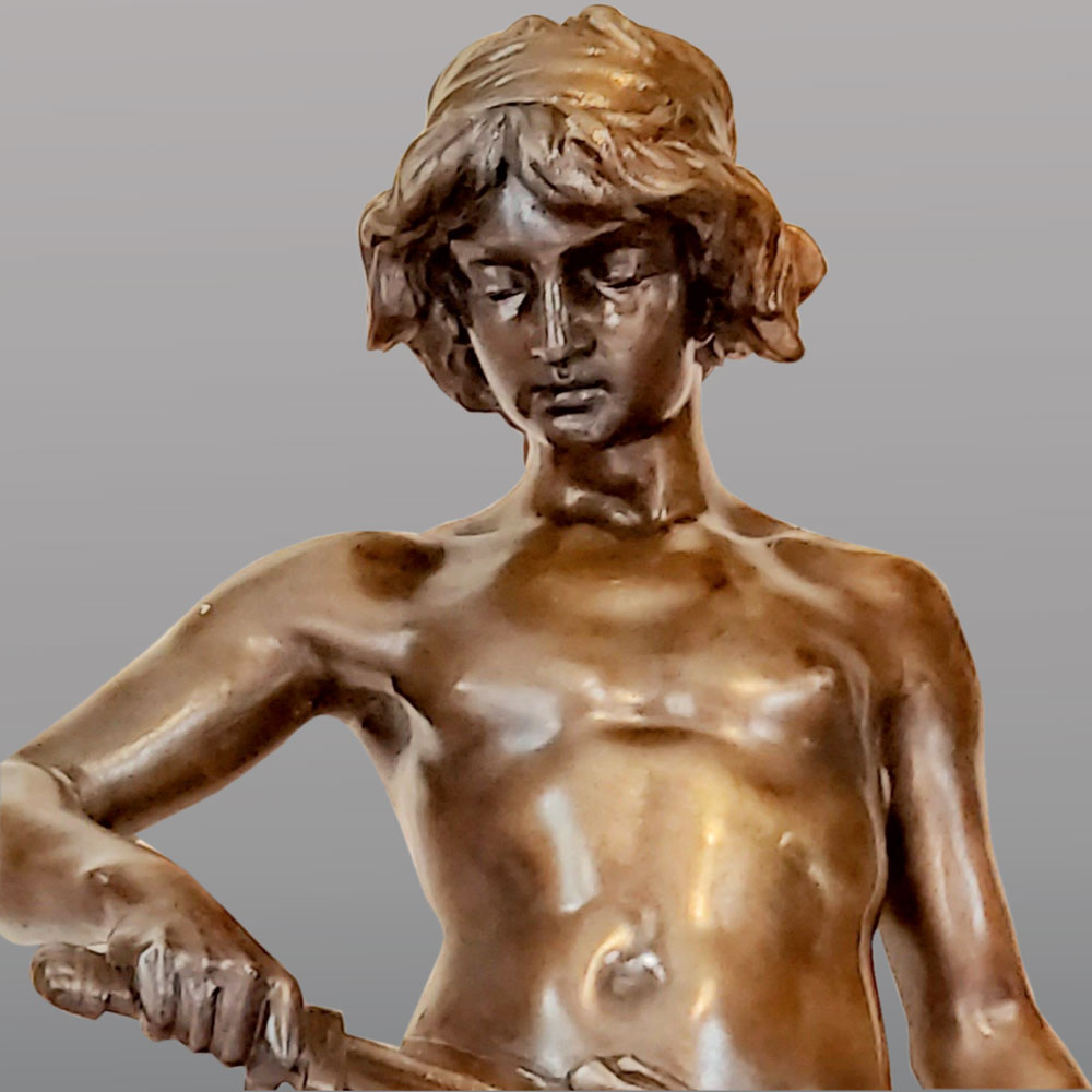 Skulptur Adrien Etienne Gaudez 19 Jahrhundert  Der Gladiator