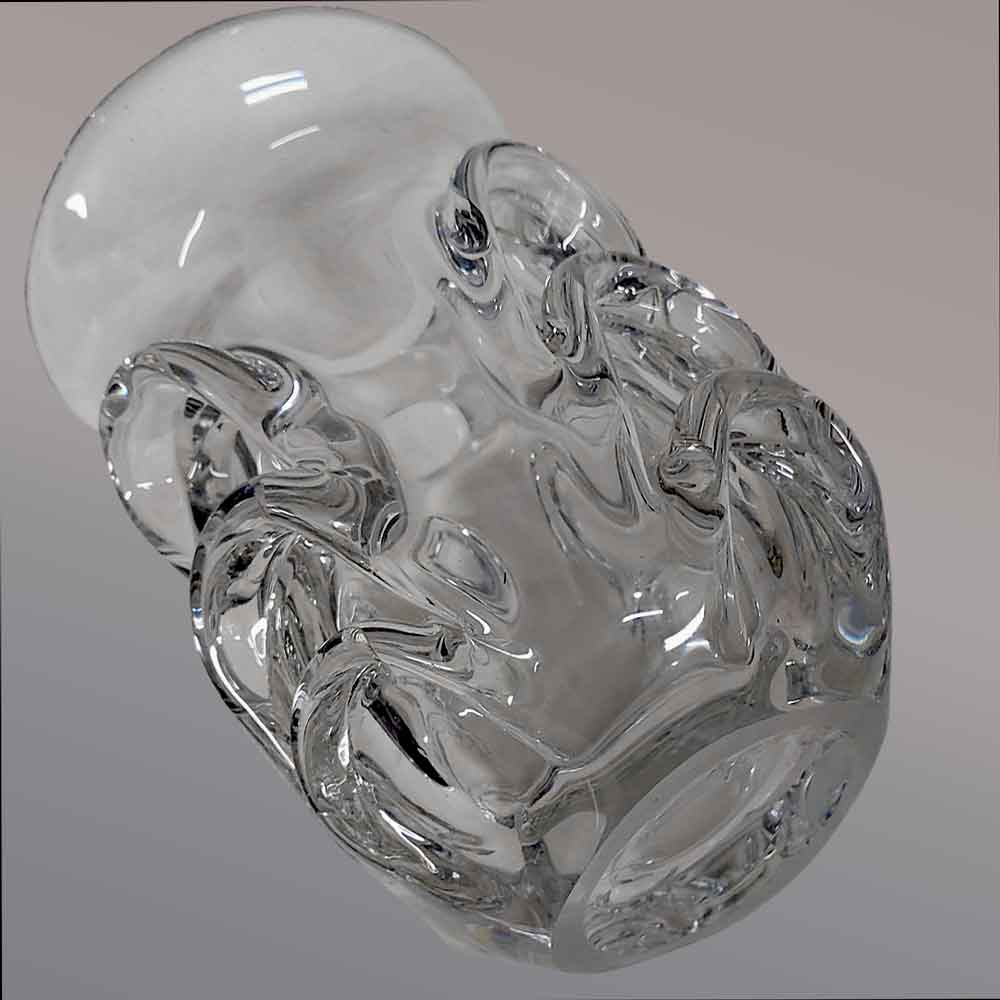 Val Saint Lambert vintage Guido Bon crystal vase 27 cm
