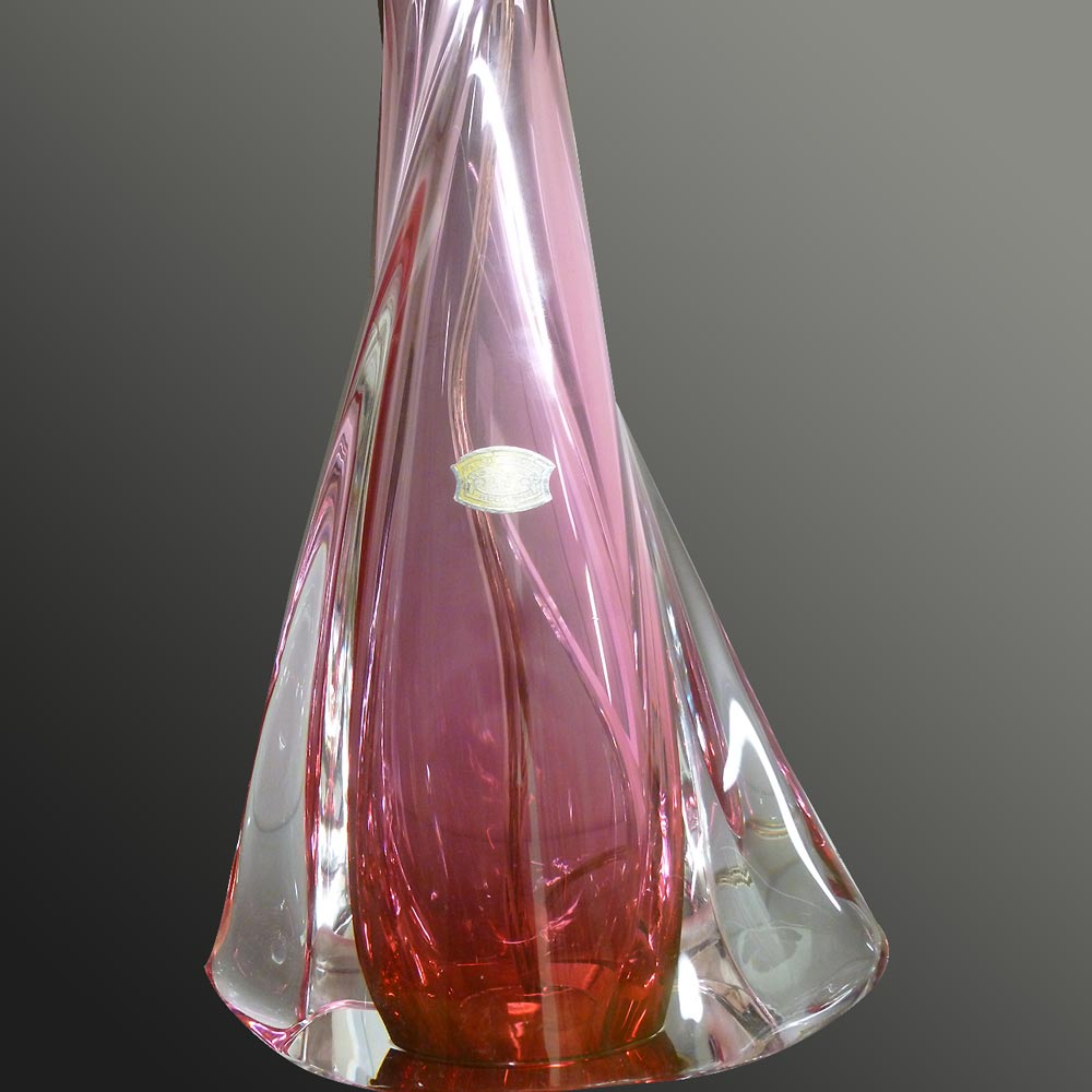 Lampada da tavolo vintage in cristallo Val Saint Lambert 1950-1974