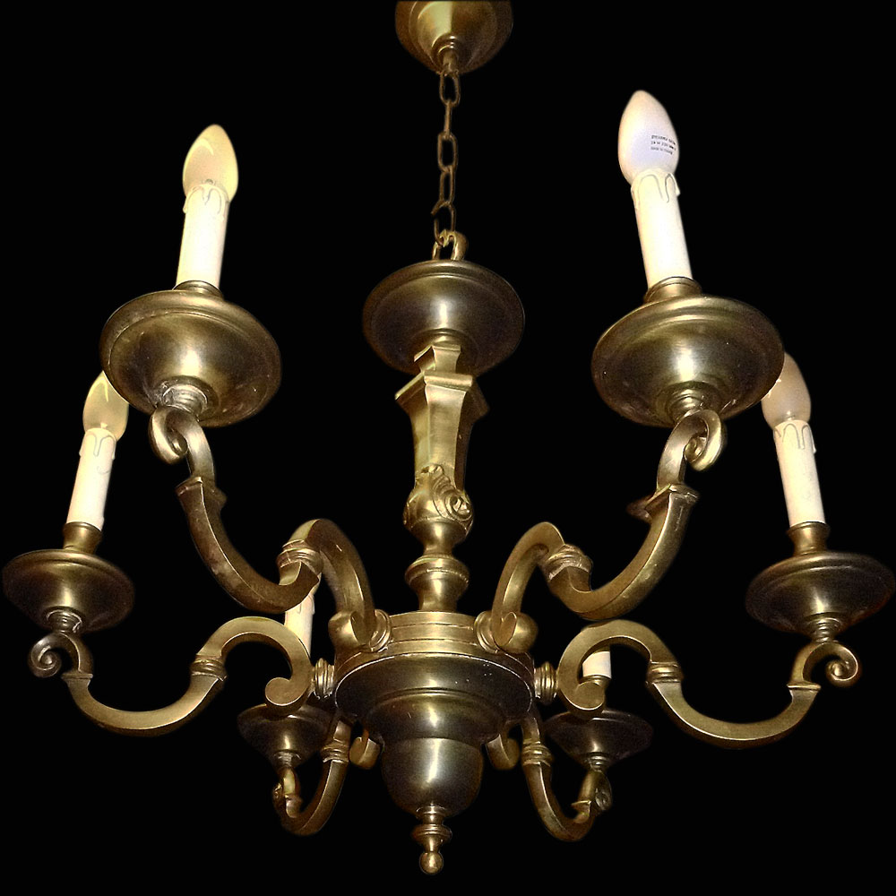Lustre en bronze neoclassique XIX eme siecle