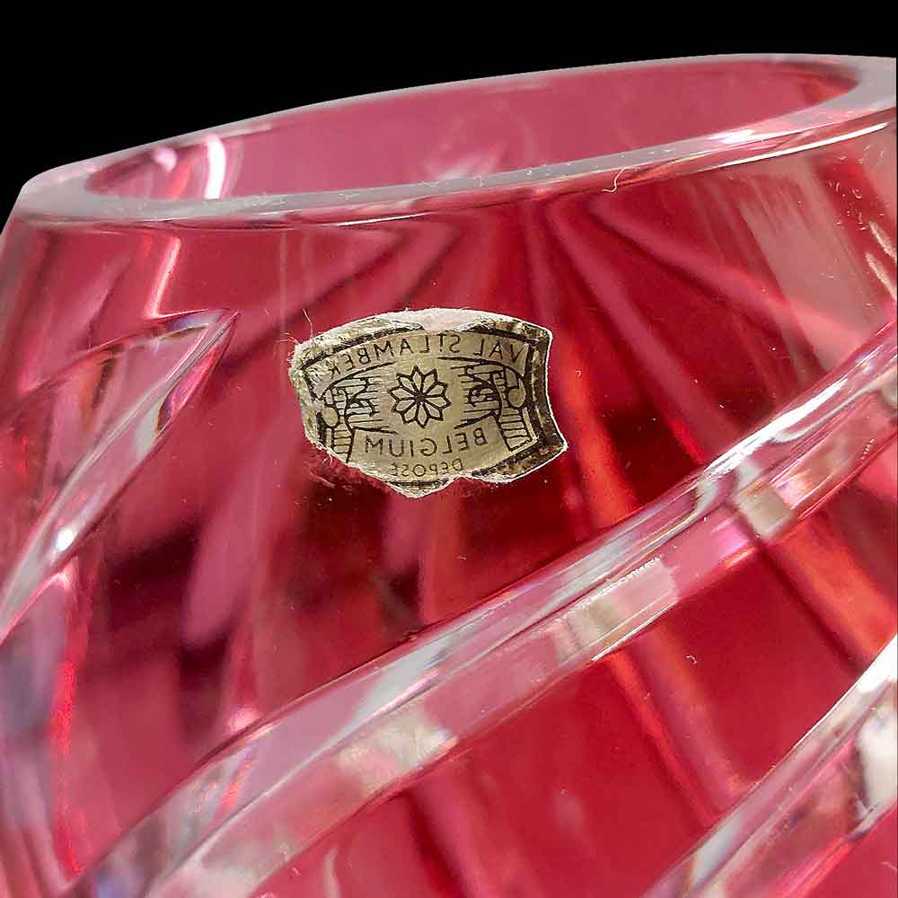 Vaso in cristallo della val saint lambert modello garnia sp. 1960