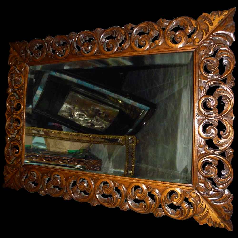 Miroir baroque en bois sculpté XIX siècle