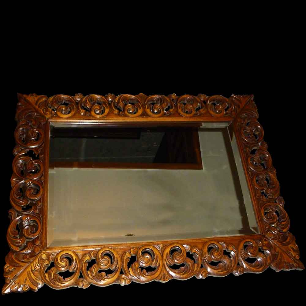 Miroir baroque en bois sculpté XIX siècle